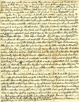 Handwritten 2 page letter from Lawrence Bruner to Marcia Bruner, "Well it is Sunday afternoon again and I am just starting to write my weekly letter home..."