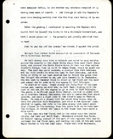 Frank H. Shoemaker typescript, 4 pages, on trip as photographer with  Addison E. Sheldon, along with notes from Captain Luthor North's travel diary.