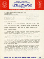 Original title: "Seabee Sunday in Vietnam." A Seabee news release about an afternoon cookout to thank Chaplain S.L. Muccilli. The press release includes a photo of Seabees and Vietnamese women playing a game on the beach. Seabees news release 66-67 (14)