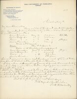 Handwritten letter, 1 page, from Robert H. Wolcott to Frank H. Shoemaker, "Have waited to find out about transportation. Can not get it over F.E.8M.V.Ry. but have it over Burlington."