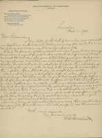 Handwritten letter, 1 page, from Robert H. Wolcott to Frank H. Shoemaker, "Your letter of the 26th of November was recieved in due time and had intended answering at once but a number of things crowding on me at once have prevented."