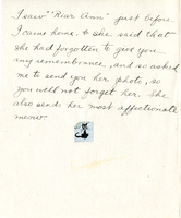 Edith Schwartz Clements handwritten letter