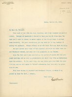 Typewritten letter, 1 page, from Frank H. Shoemaker to Robert H. Wolcott, "Your card of the 18th was duly received, and I had intended an earlier answer. Through an oversight I failed to hand you the $2 which Miss Van Sant and I wish to invest in extra..."