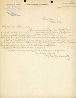 Handwritten letter, 1 page, from Robert H. Wolcott to Frank H. Shoemaker, "I enclose reciept for the Mr. Scott dues and shall hope soon to hear a favorable report from Dr. Towne."