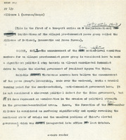 Original title: "alliance", Keever's title: "Saigon Pro-Peace Alliance Evades U.S. Backed Government." Article draft about the Liên minh các L?c l??ng Dân t?c, Dân ch? và Hòa bình Vi?t Nam (Alliance of National Democratic and Peaceful Forces of Vietnam), a pro-communist group agitating for peace between North and South Vietnam operating in and around Saigon. Written for the Christian Science Monitor