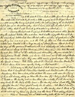 Handwritten 2 page letter from Lawrence Bruner to Marcia Bruner, "At to the present I have had no letter from home for about three weeks now..."