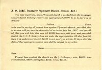 Typewritten 1 page letter from Uriah Bruner to Marcia Bruner, "I herewith return Lawrence's letter and printed…"
