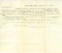 Typewritten 1 page letter from Uriah Bruner to Marcia Bruner, "I herewith return Lawrence's letter and printed…"