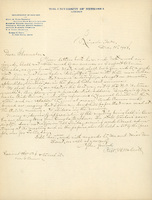 Handwritten letter, 1 page, from Robert H. Wolcott to Frank H. Shoemaker, "Your letter from both here and both much enjoyed. Shall not write much of an answer as I expect to be in Omaha, as you know..."