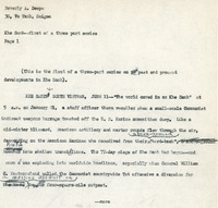 Original title: "Khe Sanh", Keever's title: "How Khe Sanh Became a Worldwide Headline - And a Peace-Talk Pawn." Article draft about the background of the Battle of Khe Sanh. Written for the Christian Science Monitor