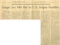 Article published in the New York Herald Tribune about the reactions of Americans in Saigon to the wave of coup d'etats