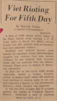 Article published in the New York Herald Tribune about ongoing riots in South Vietnam, page 1 and 12