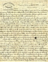 Handwritten 2 page letter from Lawrence Bruner to Marcia Bruner, "Well it is Sunday afternoon again and I am just starting to write my weekly letter home..."