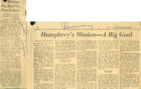 Article published in the New York Herald Tribune about Vice President Humphery's visit to Saigon and its goal of promoting "nation building", pages 1 and 8