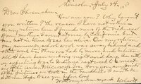 Handwritten postcard from Robert H. Wolcott to Frank H. Shoemaker, "How are you? Why haven't you written? the reason I have not is this- on my return here I found news of the sickness of my mother-..."