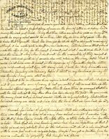 Handwritten 2 page letter from Lawrence Bruner to Marcia Bruner, "I was glad to receive your and Seba's letters, and also that from Mr. Doone..."