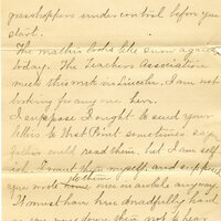 Handwritten 6 page letter from Marcia Bruner to Lawrence Bruner, "I will scratch you a few lines tonight for…"