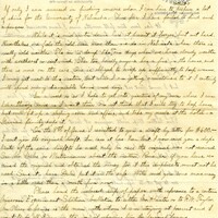 Handwritten 2 page letter from Lawrence Bruner to Marcia Bruner, "It has been two full months since I have received any word from home or even from Lincoln."