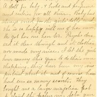 Handwritten 6 page letter from Marcia Bruner to Lawrence Bruner, "I will scratch you a few lines tonight for…"