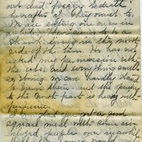 Handwritten 8 page letter from Marcia Bruner to Lawrence Bruner, "I will try to write today with the children…"