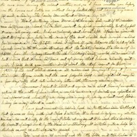 Handwritten 2 page letter from Lawrence Bruner to Marcia Bruner, "Well after a little over 2 months from home I have finally received 3 letters from home..."