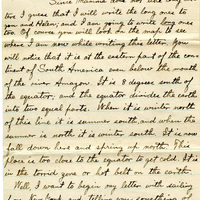 Handwritten 8 page letter from Lawrence Bruner to Psyche Bruner, "Since Mamma does not lile long letters I guess that I will write the long ones to you and Helen..."
