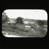 Original caption: XVIII-1 NAB. Apr. 20, 1912. Massive ledge exposed on North side of Platte R. opp. Cullom. The Plattsmouth l.s. NAB 20. Case County. (121111-00231)