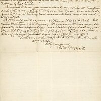 Handwritten letter, 2 pages, from Robert H. Wolcott to Frank H. Shoemaker, "I was very glad to get your note this morning but regret that I cannot come up, this week at least."