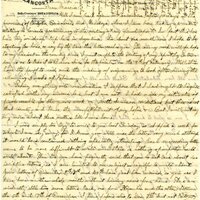 Handwritten 2 page letter from Lawrence Bruner to Marcia Bruner, "Well I am back again at Caracana, after 10 days…"
