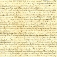 Handwritten 2 page letter from Lawrence Bruner to Marcia Bruner, "I have been waiting for a letter from home for the last week so have no written quite as quickly as I otherwise would have."