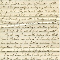 Handwritten 6 page letter from Lawrence Bruner to Marcia Bruner, "Your two letters of August 8th and 15th were awaiting me on my return from Paraguay."