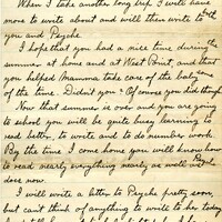 Handwritten 2 page letter from Lawrence Bruner to Helen Bruner, "It is Sunday today here in South America just as it is at homewhere we see the ''stars and stripes'."