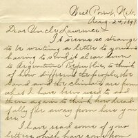 Handwritten 5 page letter from B. King to Lawrence Bruner, "It seems so strange to be writing a letter to you…"