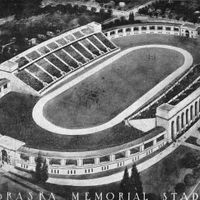 Oval stadium with arcades. Architects rendering, 1922.