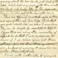 Handwritten 8 page letter from Lawrence Bruner to Psyche Bruner, "Since Mamma does not lile long letters I guess that I will write the long ones to you and Helen..."