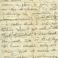 Handwritten 10 page letter from Amy Bruner to Lawrence Bruner, "You see by the heading that I am at Wisner…"