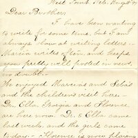 Handwritten 4 page letter from Lillian Bruner to Lawrence Bruner, "I have been wanting to write for some time…"