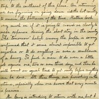 Handwritten 4 page letter from Lawrence Bruner to Marcia Bruner, "We, Mr. Leary and I, have returned from a trip…"