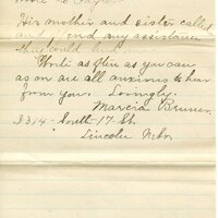 Handwritten 6 page letter from Marcia Bruner to Lawrence Bruner, "I will try to write every Sunday as not to..."