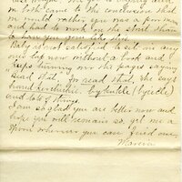 Handwritten 11 page letter from Marcia Bruner to Lawrence Bruner, "The letter you wrote June 27 got here…"