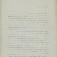 Typewritten letter, 2 pages letter from Robert H. Wolcott to Frank H. Shoemaker, "As you know the circumstances which cause my absence from the annual meeting, I shall be obliged if you will explain to the members just how it happens, and express my regret."