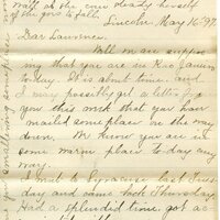 Handwritten 4 page letter from Marcia Bruner to Lawrence Bruner, "Well we are supposing that you are in Rio Janiero today."