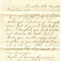 Handwritten 7 page letter from Marcia Bruner to Lawrence Bruner, "I suppose it is about time I should write to you although I feel as if it might..."