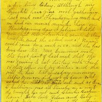 Handwritten 5 page letter from Marcia Bruner to Lawrence Bruner, "I will try to write a few lines today..."