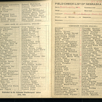 Frank H. Shoemaker bird record, sited in May 1902 near Omaha, Nebraska, and recorded on the "Field Check List of  Nebraska Birds."