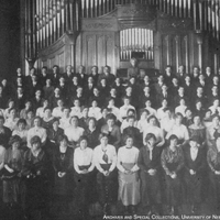 University Chorus inside , organ in background