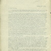 Typewritten letter, 1 page, from Frank H. Shoemaker to Robert H. Wolcott, "I received your kind letter soon after my arrival here, but I have not done a great deal of letter writing (for myself), so have lot it go unanswered."