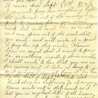 Handwritten 2 page letter from Marcia Bruner to Lawrence Bruner, "I did not go to church today..."