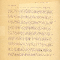 Typewritten letter, 4 pages, from Frank H. Shoemaker to I.S. [Isador] Trostler, "It snows cries the school-boy, and driving o'er the fields seems nowhere to alight says Emerson; then issues forth the storm with sudden burst and hurls the whole precipitated air down in a torrent says Thomson..."