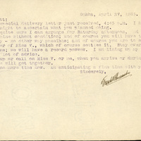 Handwritten letter, 1 page, from Frank H. Shoemaker to Robert H. Wolcott, "Your special delivery letter from just received, 4:45 p.m. I had intended writing tonight to ascertain what you planned doing."